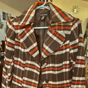 Wool Blend Womens Plaid Coat